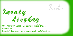 karoly liszkay business card